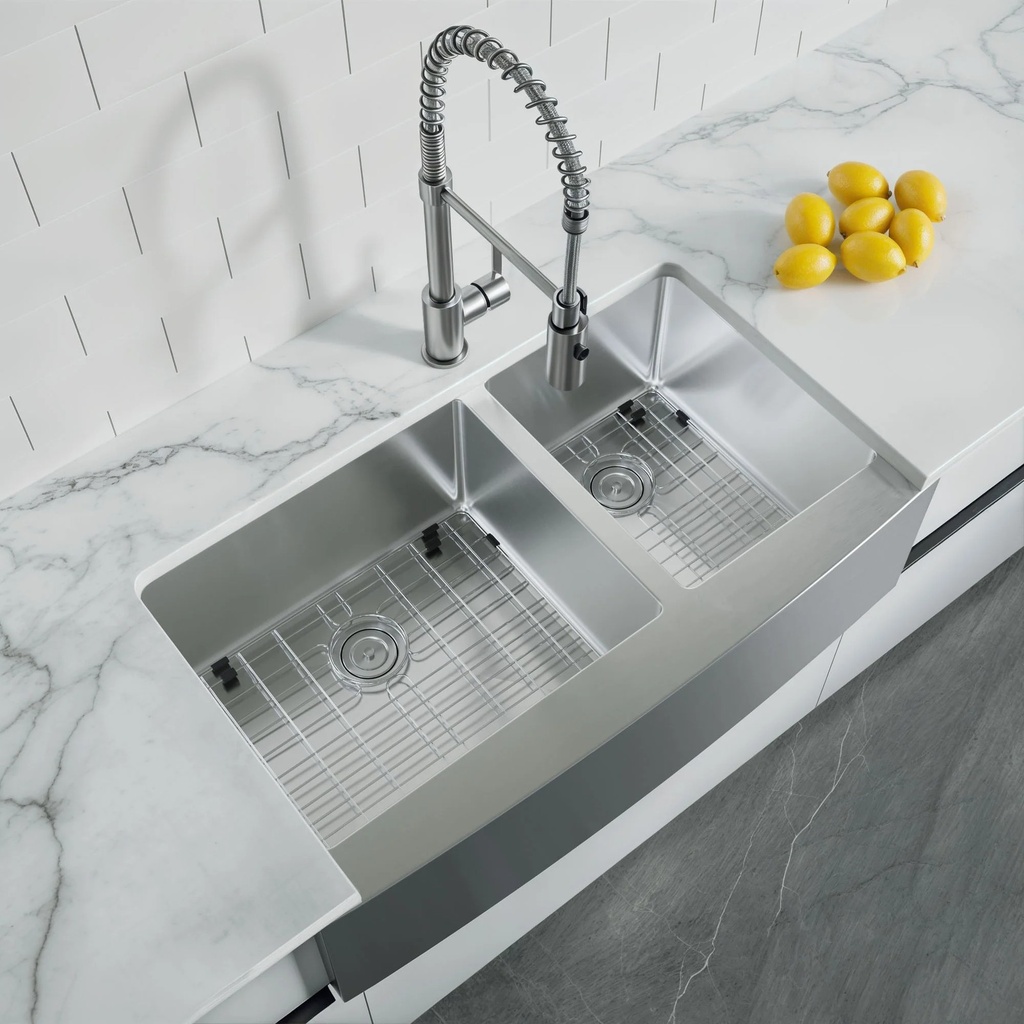 [6008-3620D] Dowell 6008-3620D | 35-7/8" 16-Gauge Double-Bowl Farmhouse Kitchen Sink