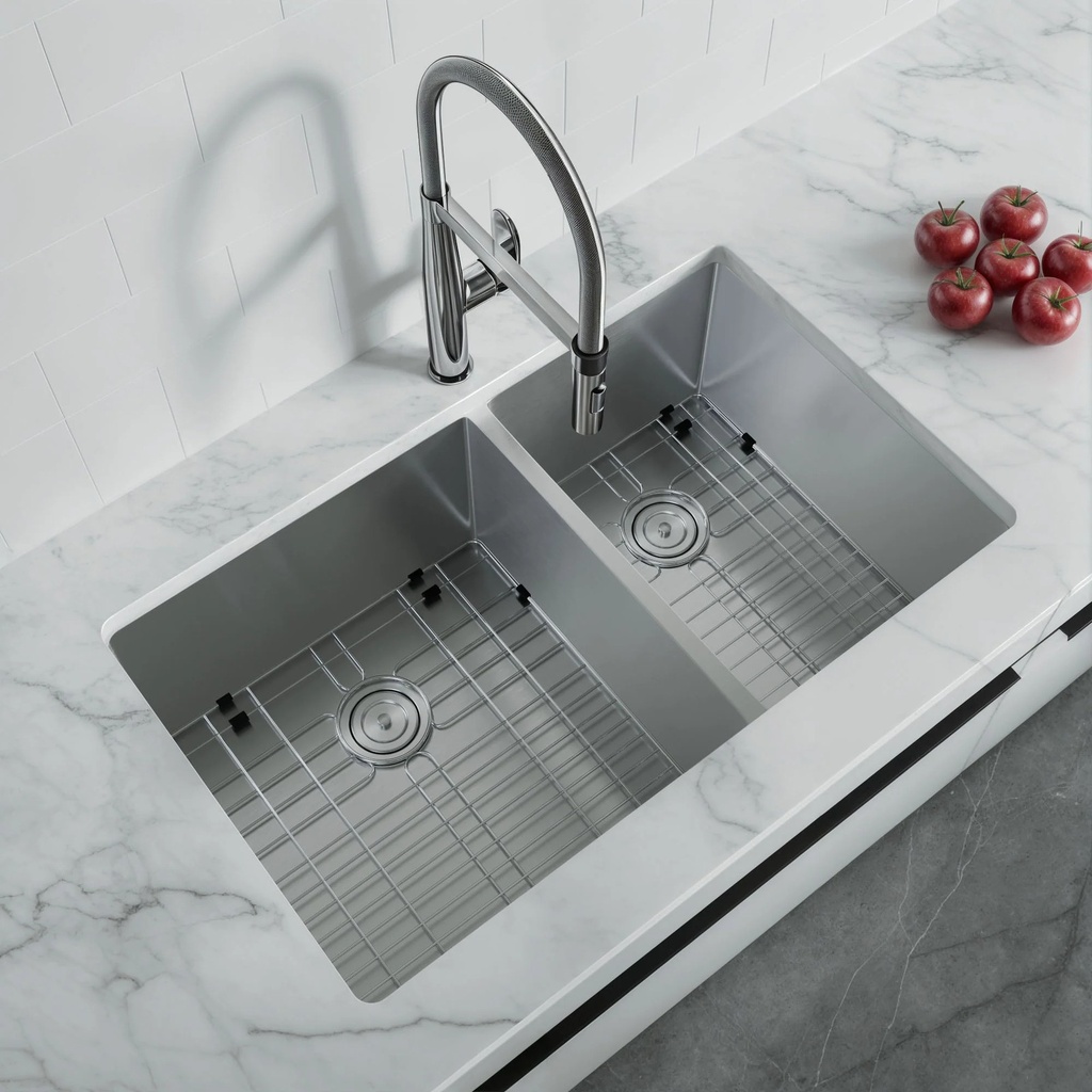 Dowell 6002-3320 | 33" 16-Gauge Double-Bowl Undermount Kitchen Sink