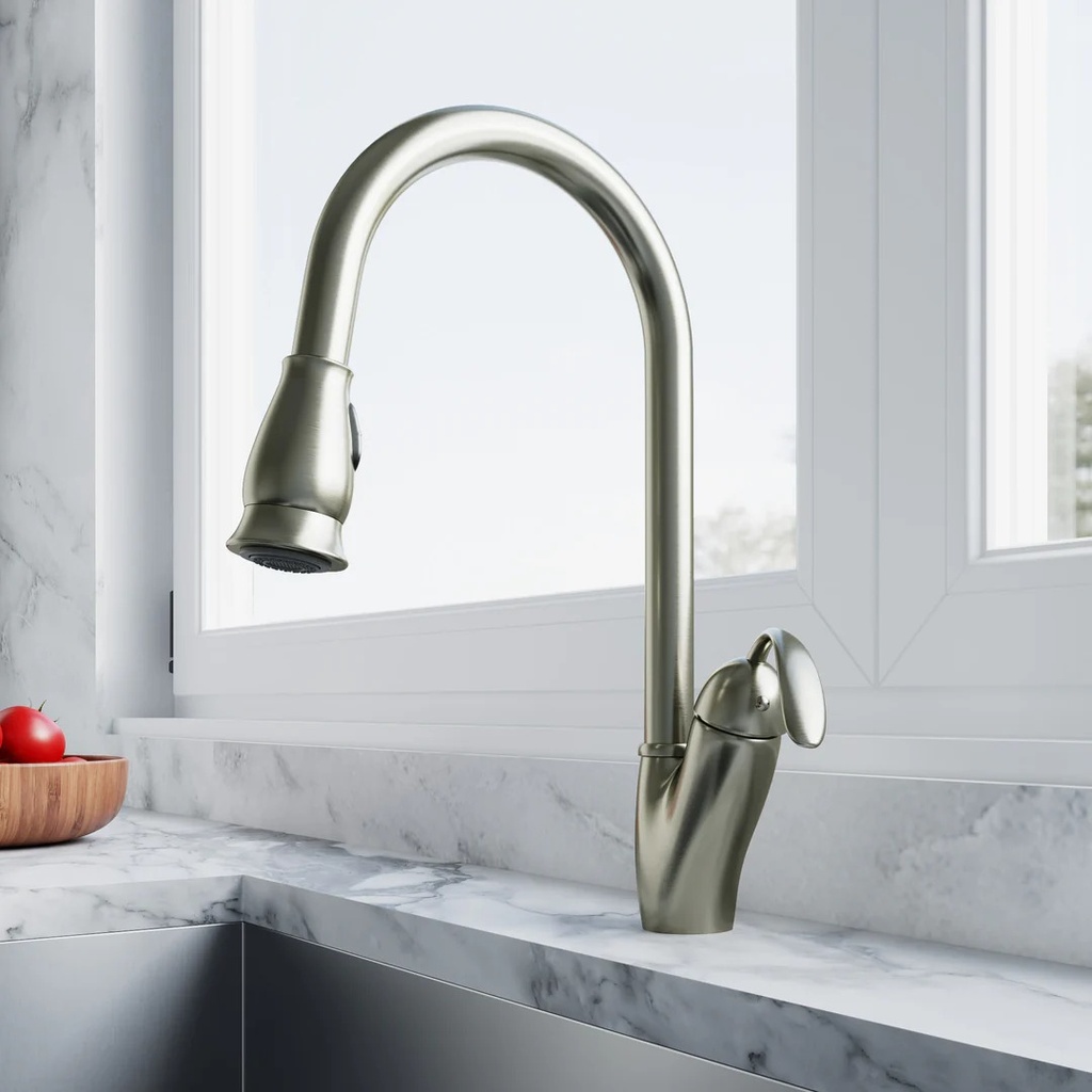 [8002-011-02] Dowell 8002-011 Kitchen Faucet | High Arc Pull-Down Sprayer
