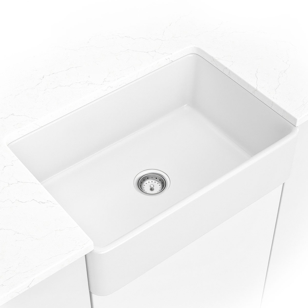 [SIN-POR-USBWH-3020FSAF] MSI-PORCELAIN FIRECLAY FARMHOUSE WITH APRON SB WHITE-3020