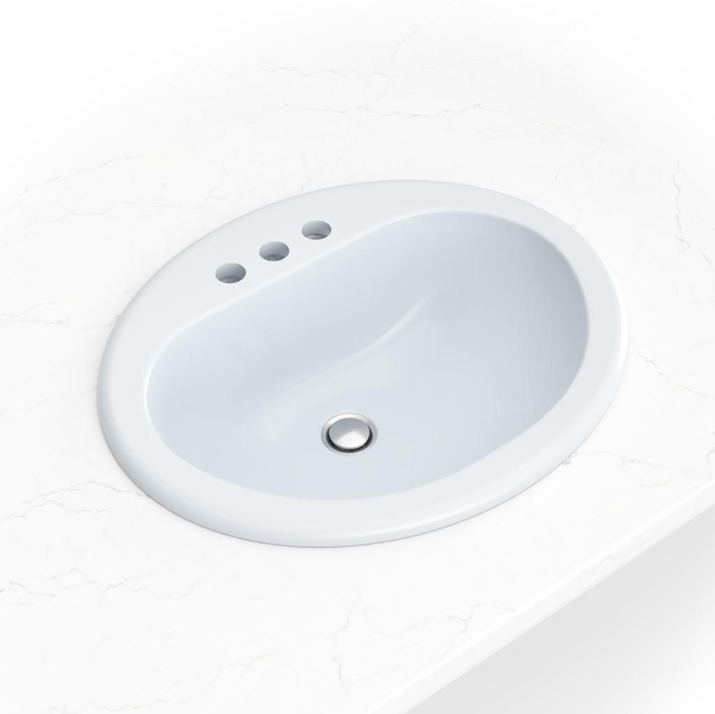[SIN-POR-VOMOVLWHT-2118] MSI-WHITE OVAL OVERMOUNT SINK 2118
