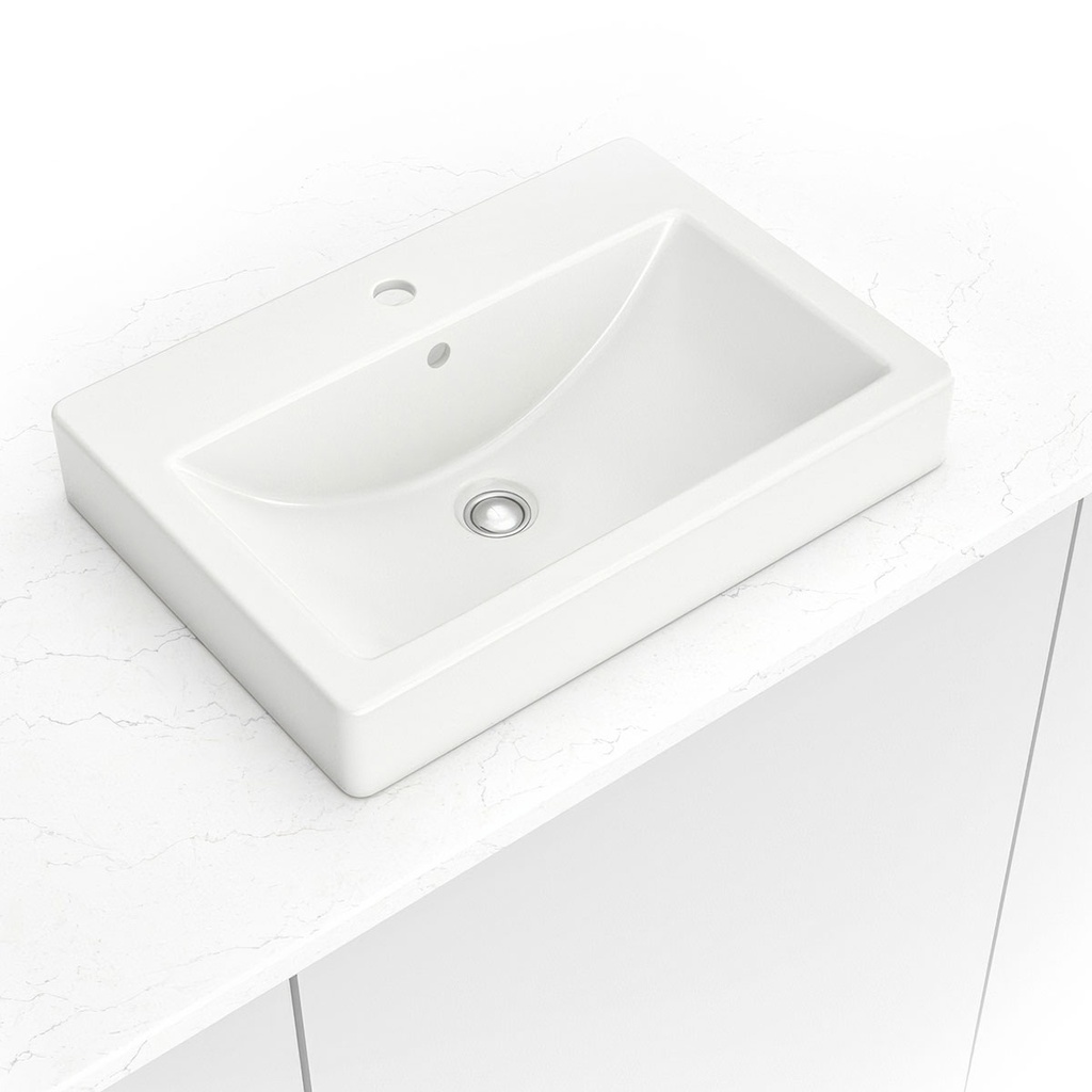 [SIN-POR-VOMRECWHT-2417] MSI-PORCELAIN OVERMOUNT WHITE RECTANGLE 2417