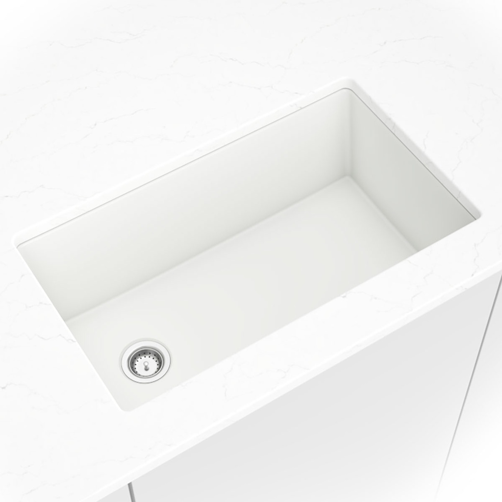 [SIN-QZ-STRSINBWL-3119-WHT] MSI-QUARTZ WHITE STRAIGHT SINK 3119