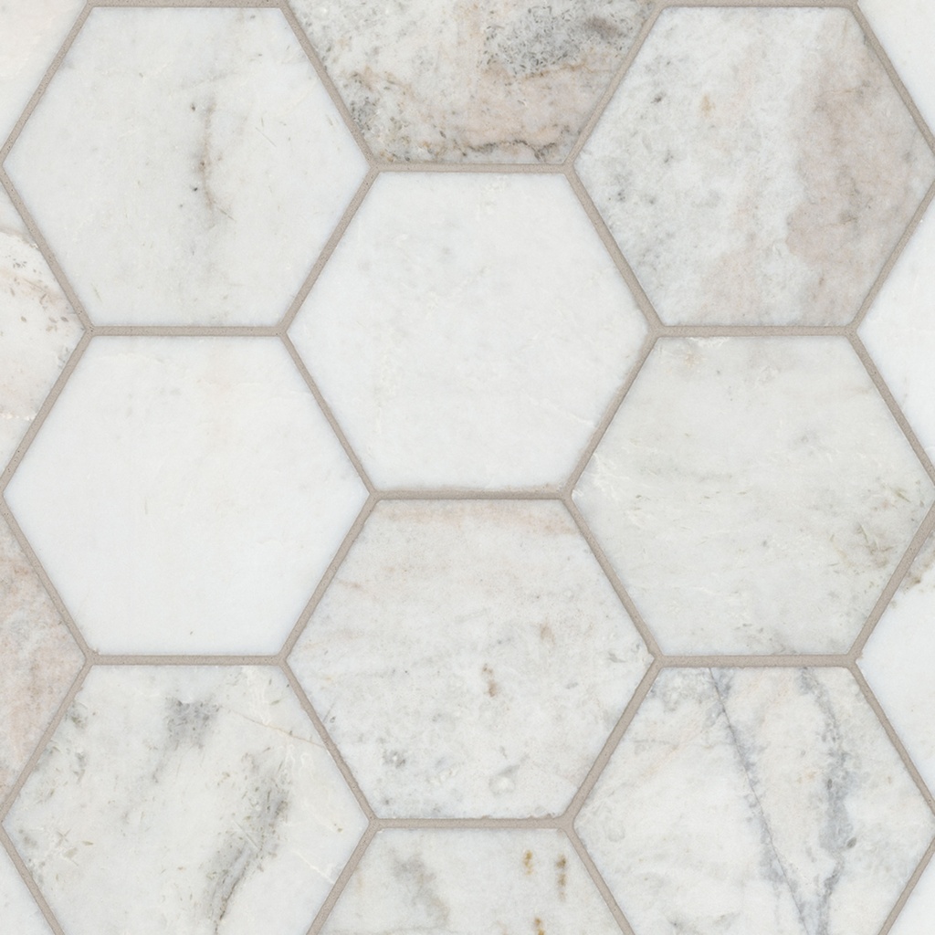 [SMOT-ARAVEN-5HEXH] MSI-ARABESCATO VENATO WHITE 5" HEXAGON