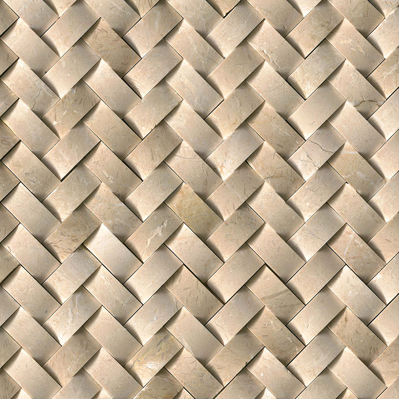 [SMOT-ARCH-CREM-HBP] MSI-CREMA HERRINGBONE ARCHED MOSAIC