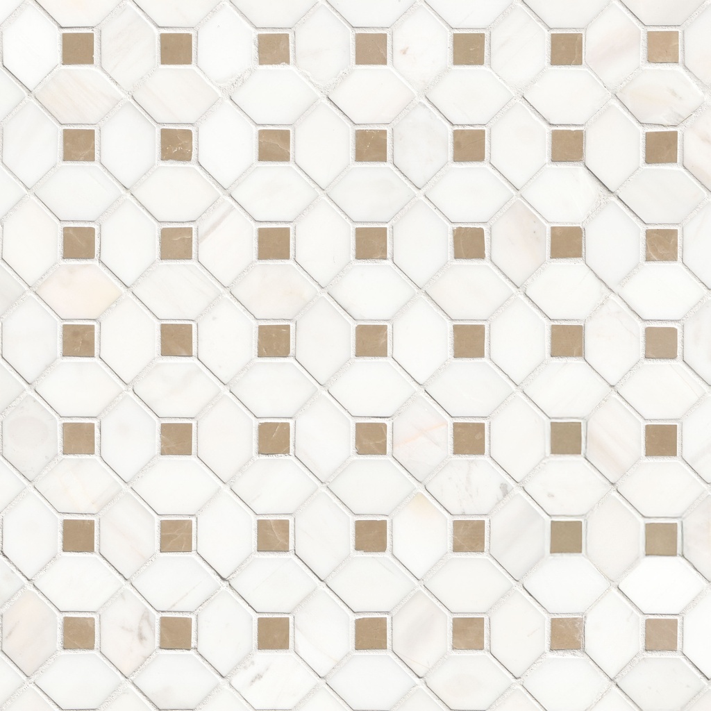 [SMOT-BIANDOL-CEMDOTP] MSI-BIANCO DOLOMITE CREMA DOTTY MOSAIC
