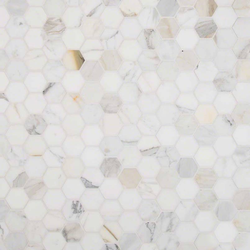 [SMOT-CALAGOLD-2HEX] MSI-CALACATTA GOLD 2" HEXAGON MOSAIC