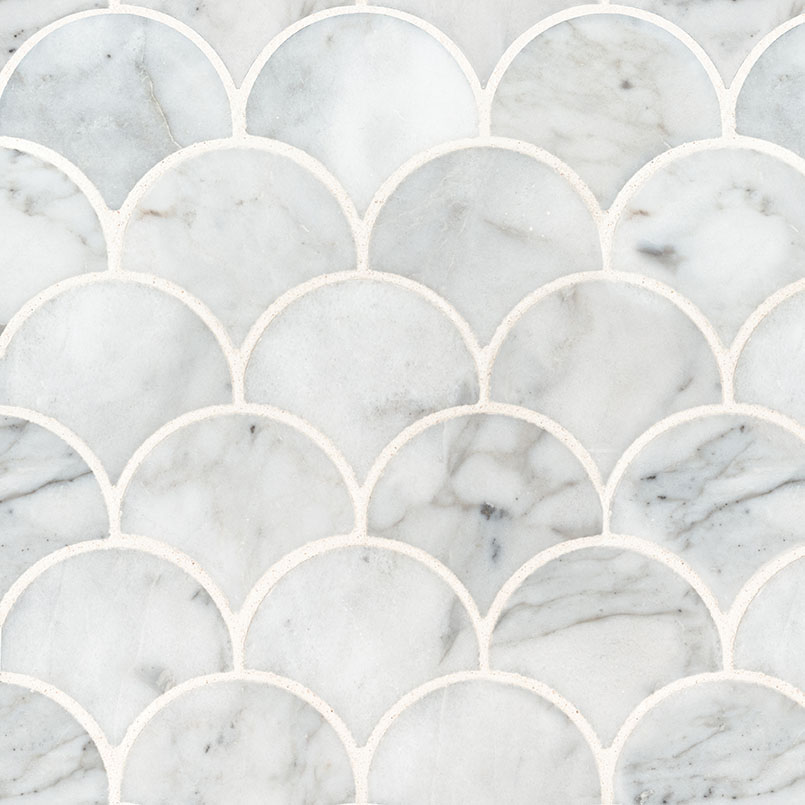 [SMOT-CALBLA-SCALOP10MM] MSI-CALACATTA BLANCO SCALLOP MOSAIC