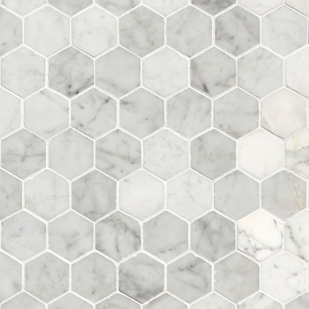 [SMOT-CAR-2HEXP] MSI-CARRARA WHITE 2 HEXAGON MOSAIC