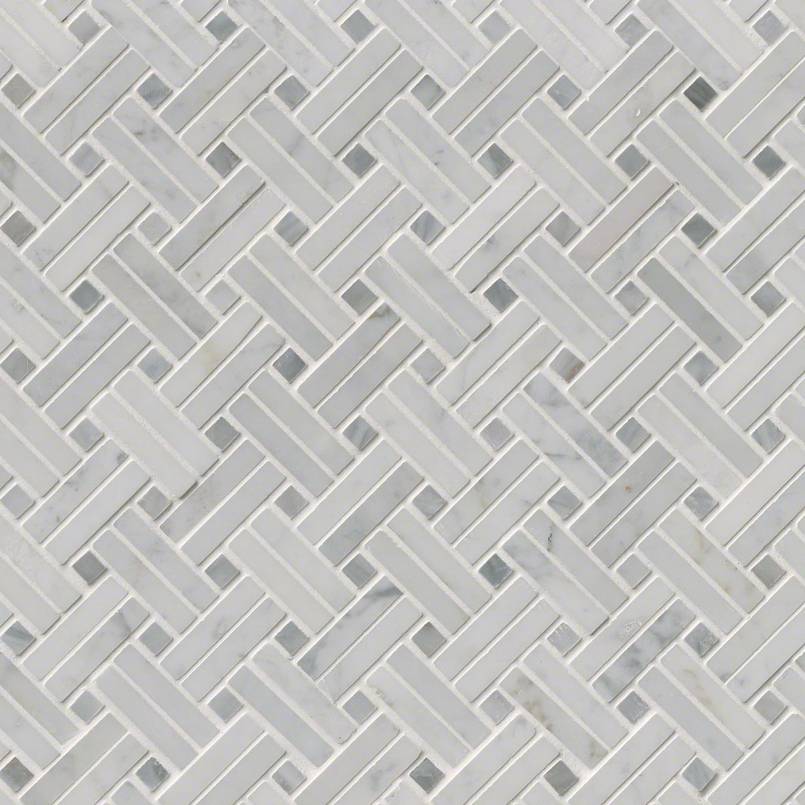 [SMOT-CAR-BW2P] MSI-CARRARA WHITE BASKETWEAVE MOSAIC