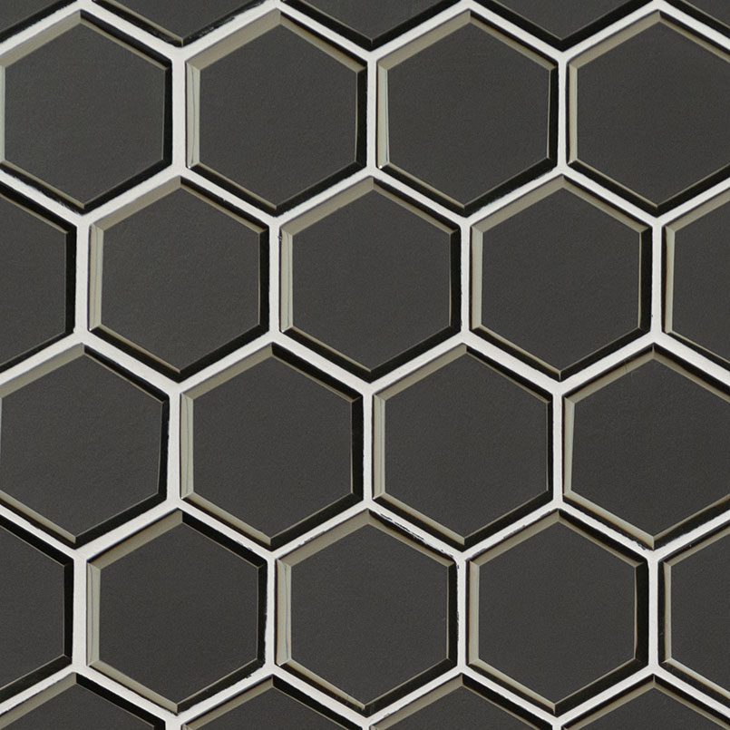 [SMOT-GLS-MEGRBEHEX8MM] MSI-METALLIC GRAY BEVELED 3" HEXAGON