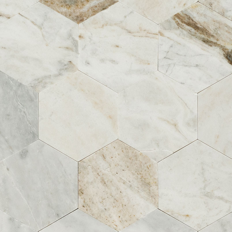 [SMOT-PNS-ARAVEN4HEX-4MM] MSI-ARABESCATO VENATO 4" HEX PEEL AND STICK