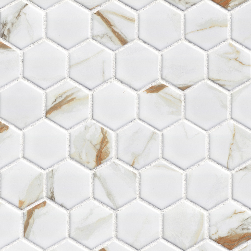 [SMOT-PT-CALGLD-2HEXM] MSI-CALACATTA GOLD MATTE 2" HEXAGON