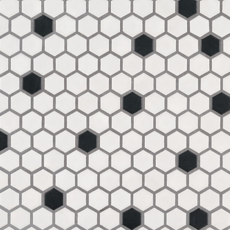 [SMOT-PT-RETBIANER-1HEXM] MSI-BLACK AND WHITE 1" HEXAGON MATTE